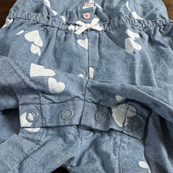 CARTER’S | Toddler Girl Heart Denim Romper - 18 Months - Picture 2 of 4